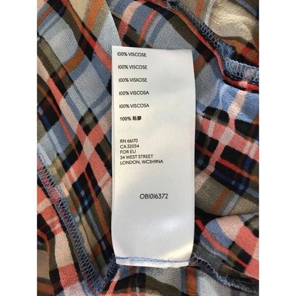 ANTHROPOLOGIE MAEVE Laila Long Sleeve Top Blouse Size 2 Plaid Chiffon Faux Wrap - Picture 10 of 10